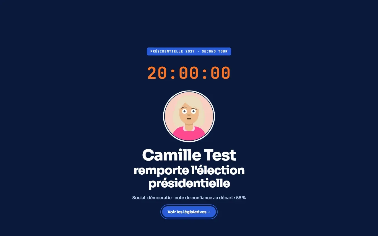 Le soir de l'élection.