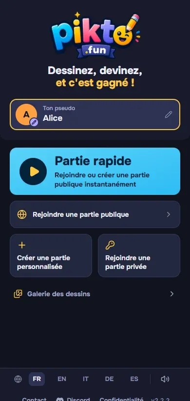 L'accueil sur mobile.