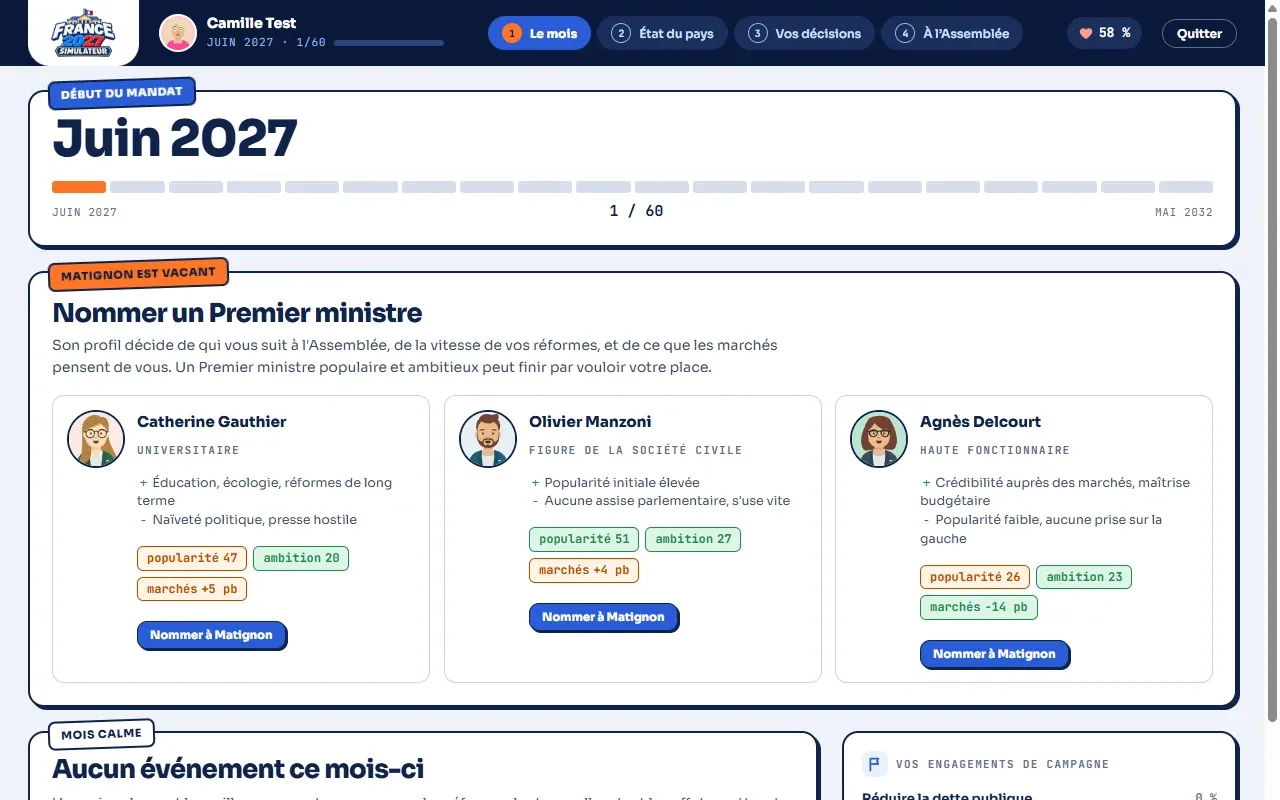 Le choix du Premier ministre.
